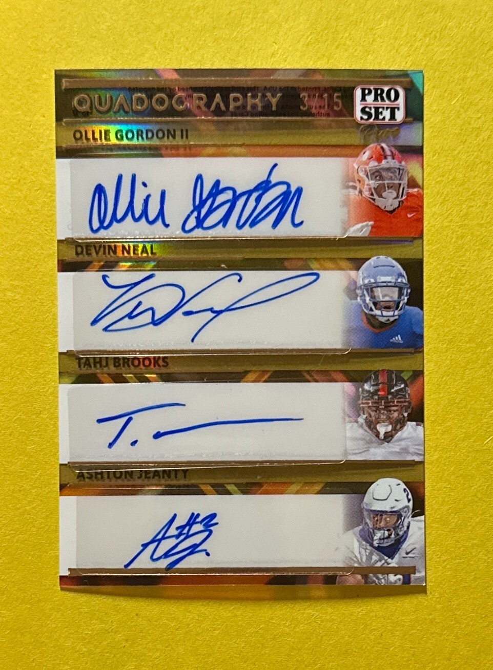 2024 LEAF PRO SET OLLIE GORDON NEAL TAHJ BROOKS ASHTON JEANTY QUAD AUTO /15