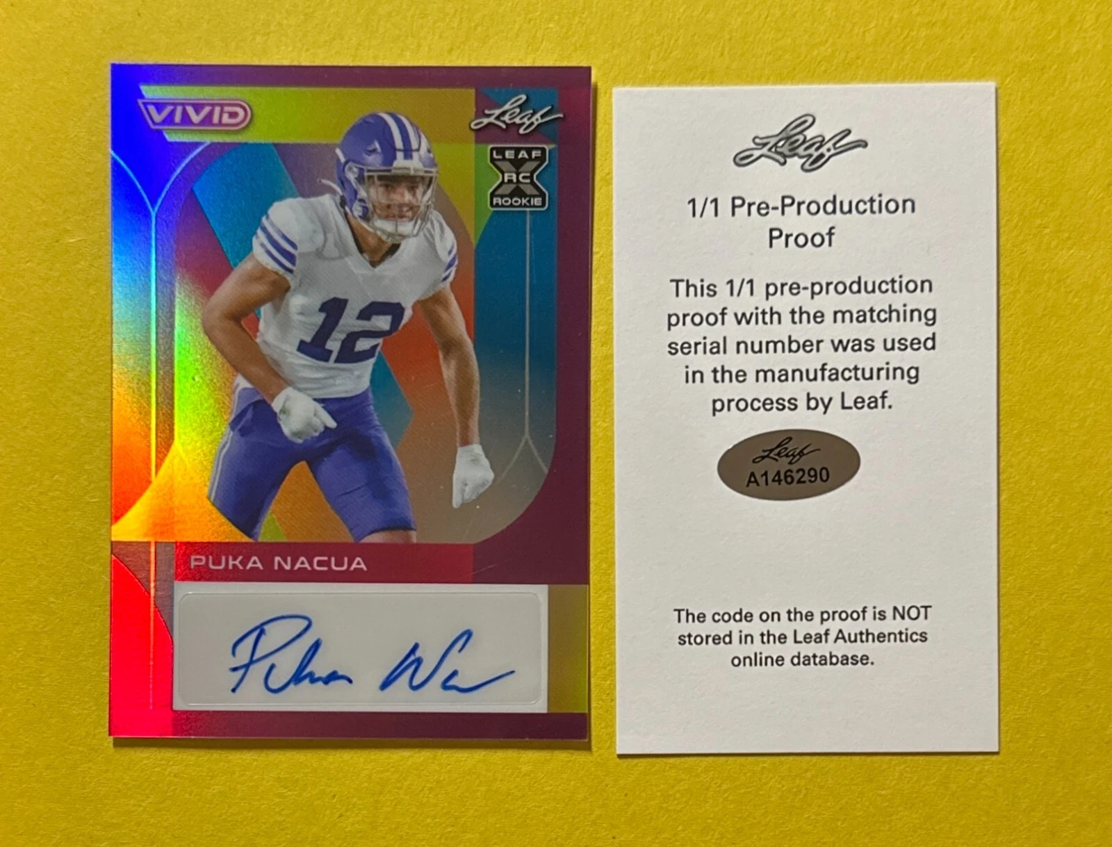 2023 LEAF VIVID PUKA NAKUA PRE PRODUCTION PROOF XRC AUTO 1/1