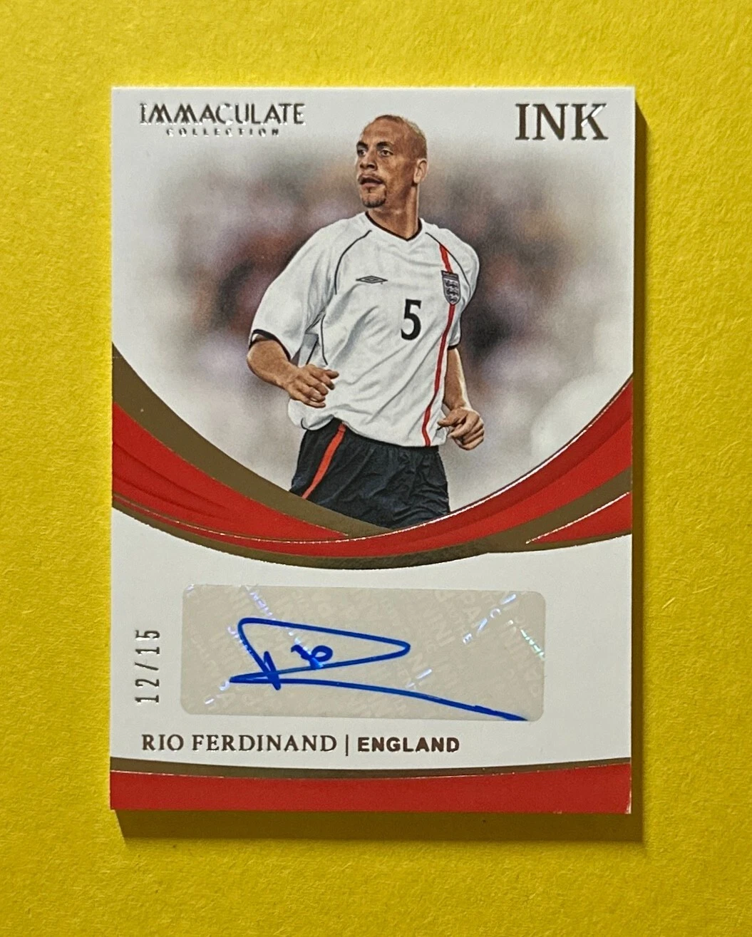 2018-19 PANINI IMMACULATE SOCCER RIO FERDINAND AUTOGRAPH /15 #I-RIO ENGLAND