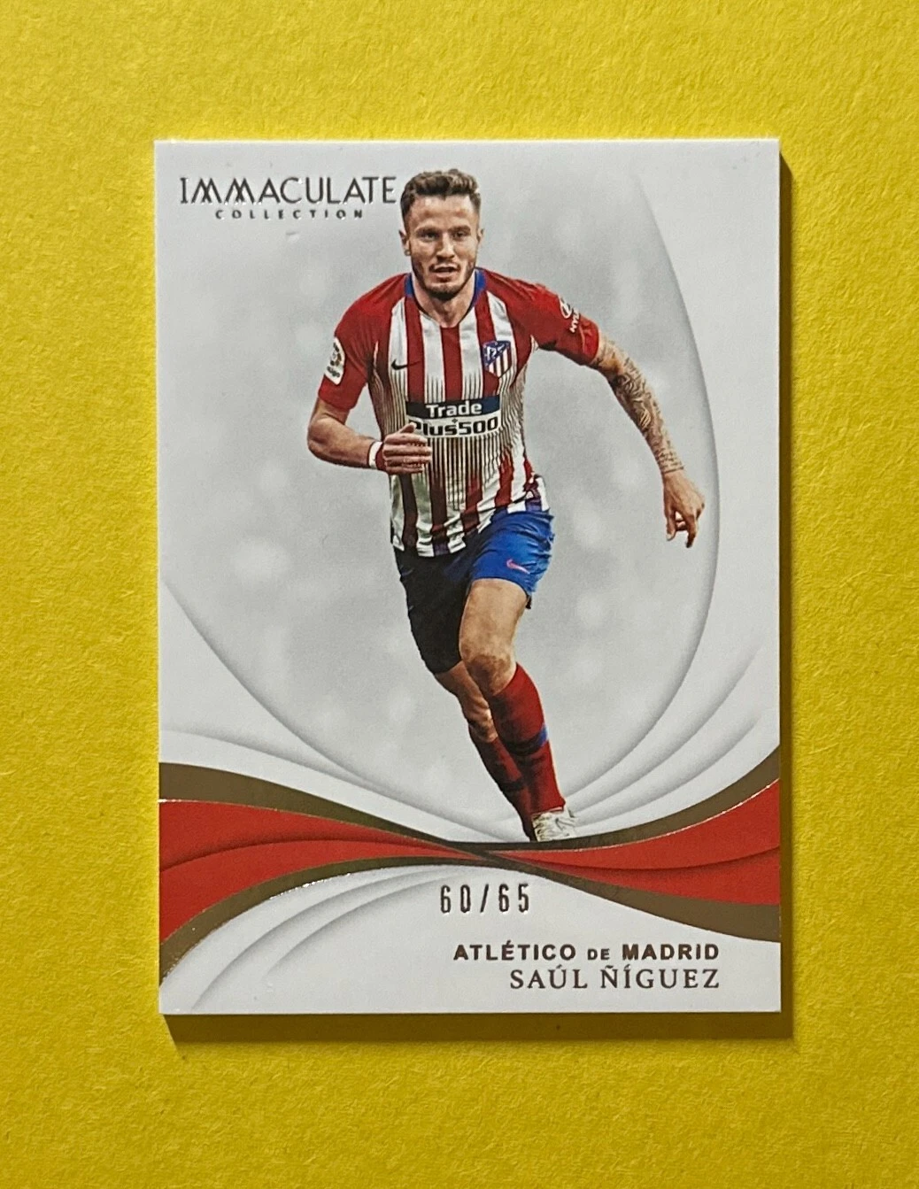 2018-19 PANINI IMMACULATE SOCCER SAUL NIGUEZ BASE /65 #57 ATLETICO DEMADRID