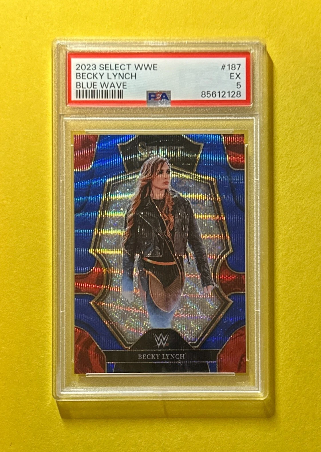 2023 PANINI SELECT WWE BECKY LYNCH BLUE WAVE /99 #187 PSA EX 5