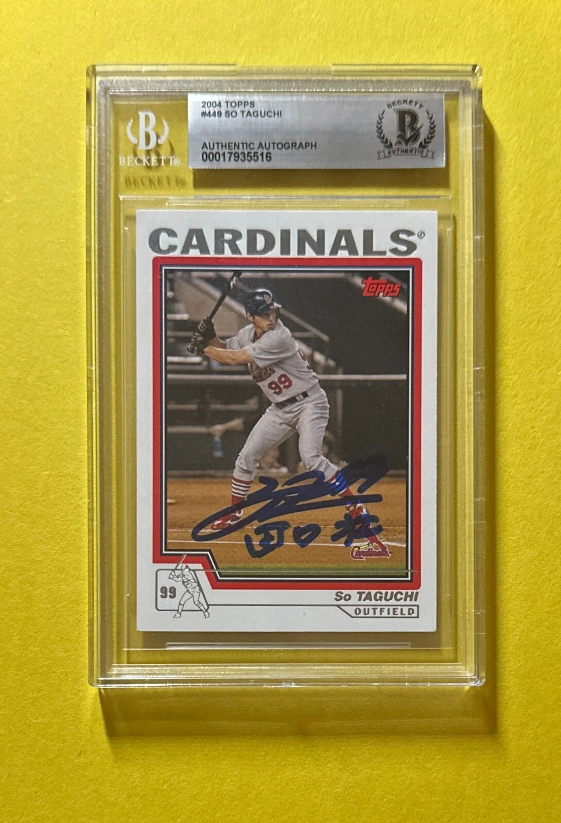 2004 TOPPS SO TAGUCHI BECKETT AUTHENTIC AUTOGRAPH #449 CARDINALS