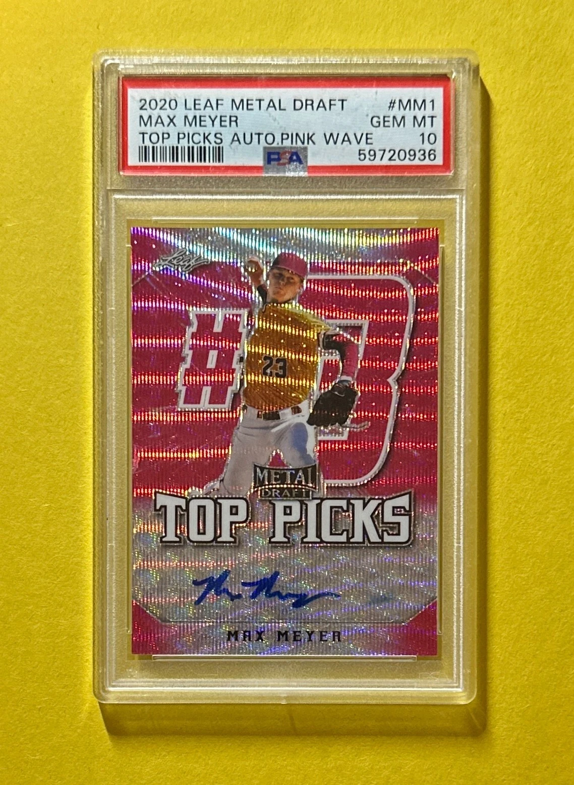 2020 LEAF METAL DRAFT MAX MEYER TOP PICKS AUTO /10 #MM1 PSA GEM MT 10