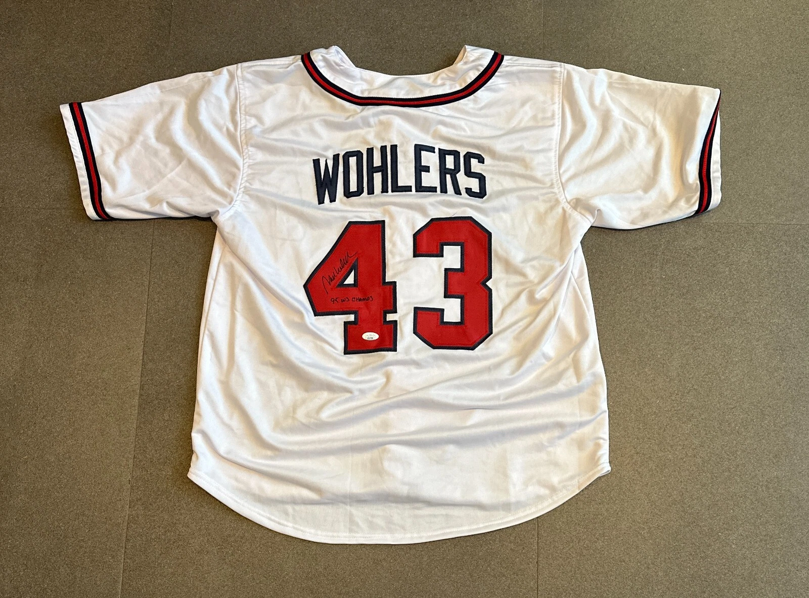 MARK WOHLERS BRAVES SIGNED AUTOGRAPHED WHITE 