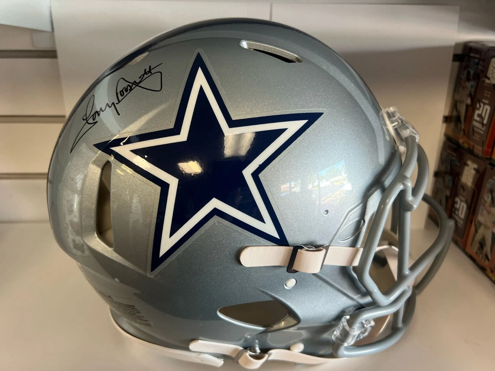 TONY DORSETT COWBOYS SIGNED AUTOGRAPHED PRO LINE FULL SIZE HELMET BECKETT