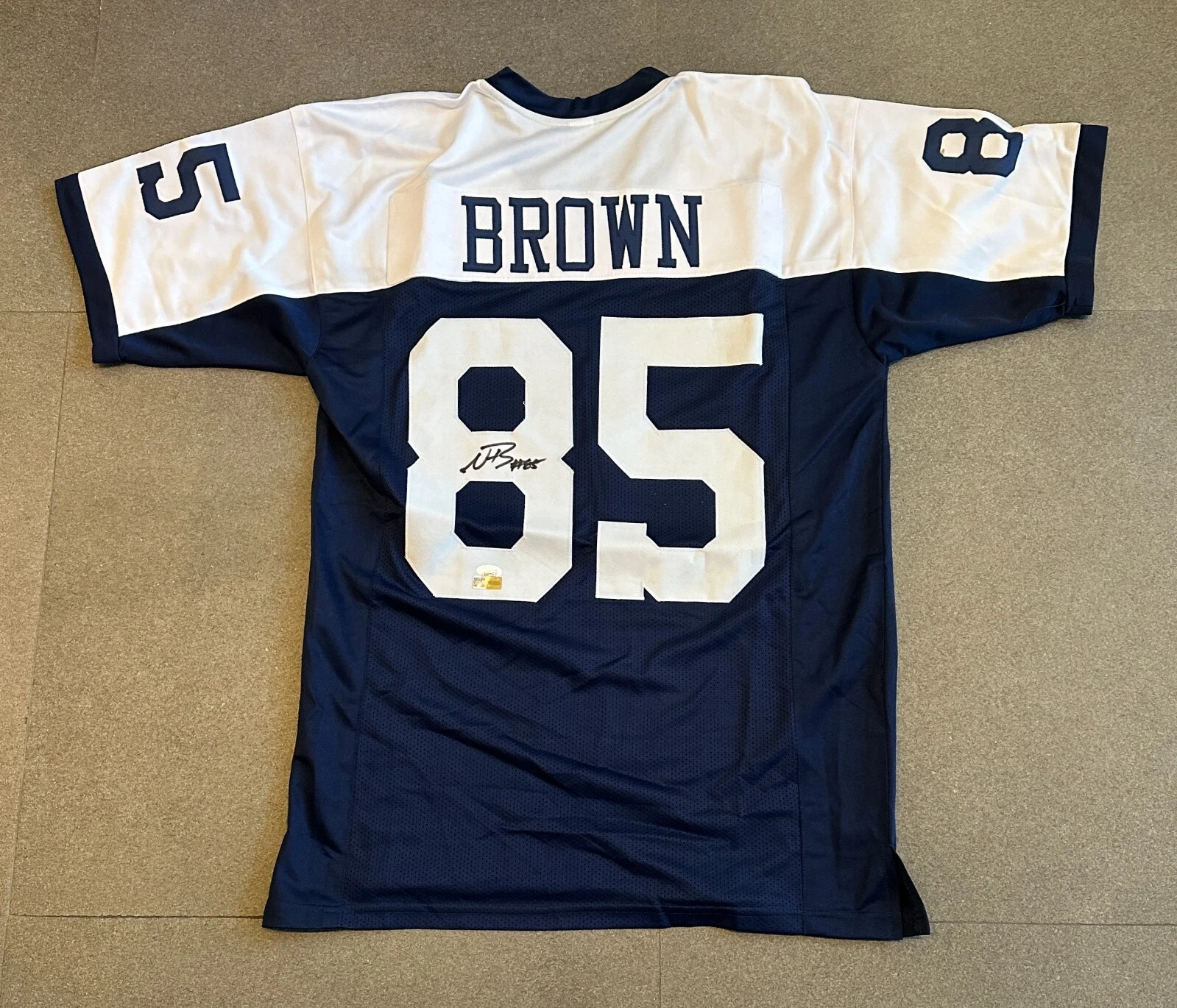 NOAH BROWN DALLAS COWBOYS SIGNED AUTOGRAPHED BLUE CUSTOM JERSEY SZ XL JSA