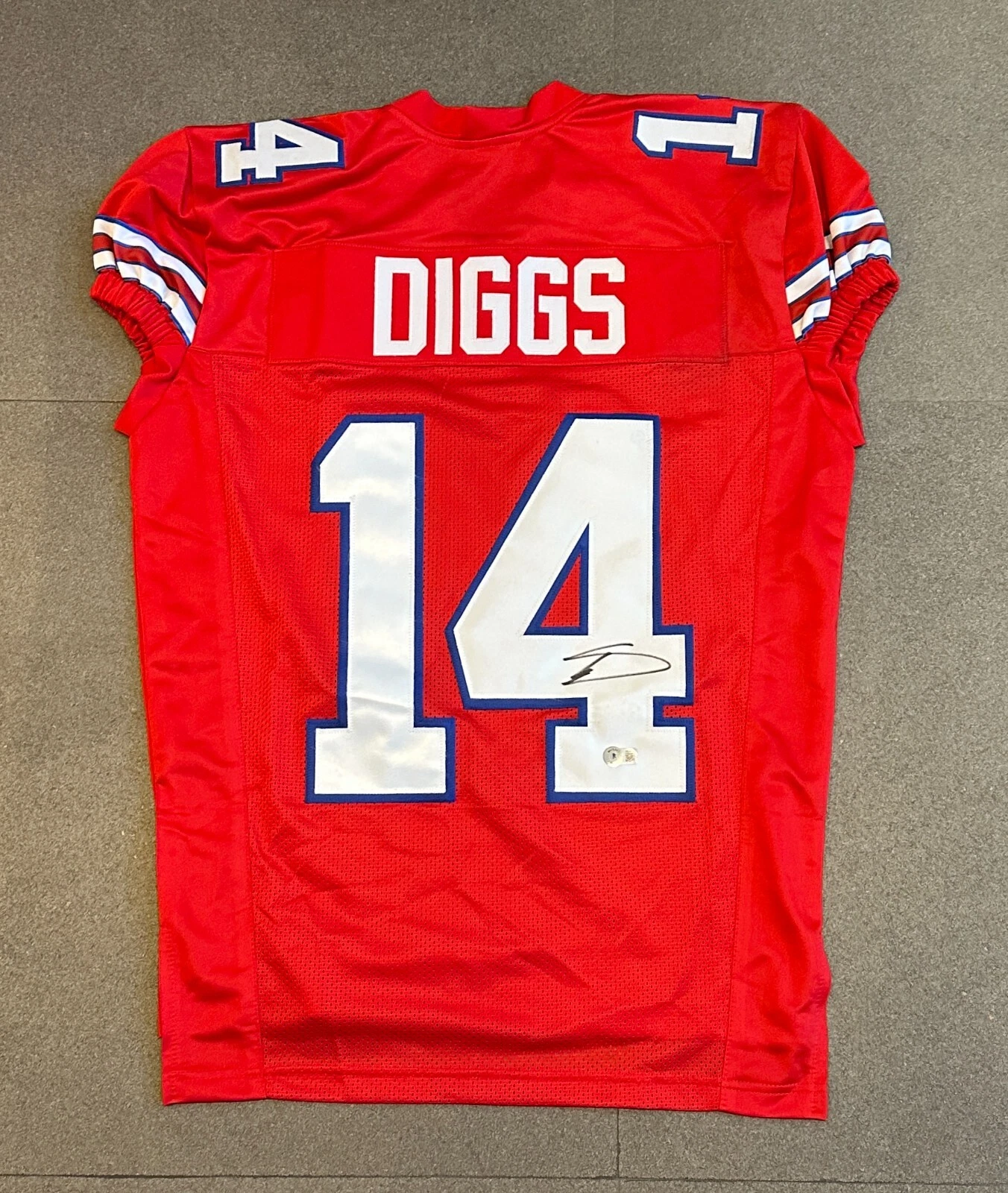 STEFON DIGGS NEW YORK GIANTS SIGNED AUTOGRAPHRED RED CUSTOM JERSEY SZ XL BECKETT