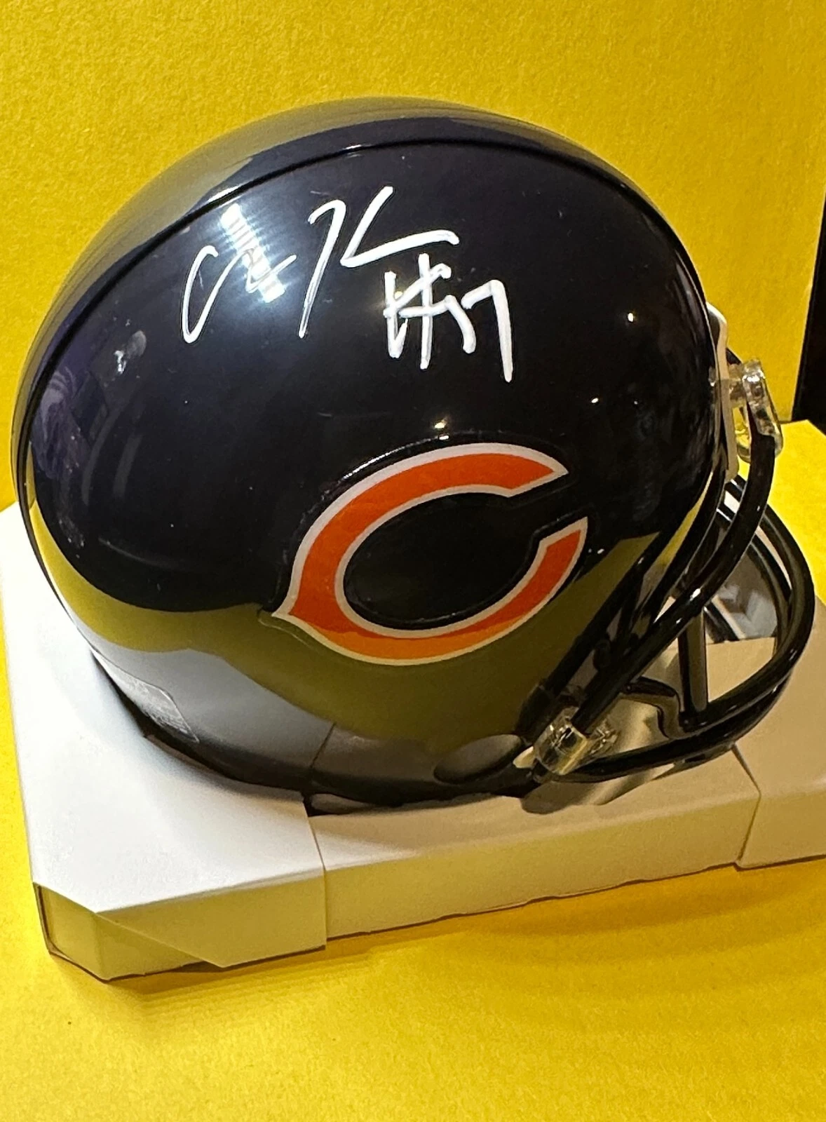OLIN KREUTZ CHICAGO BEARS SIGNED AUTOGRAPHED BLUE MINI HELMET COA