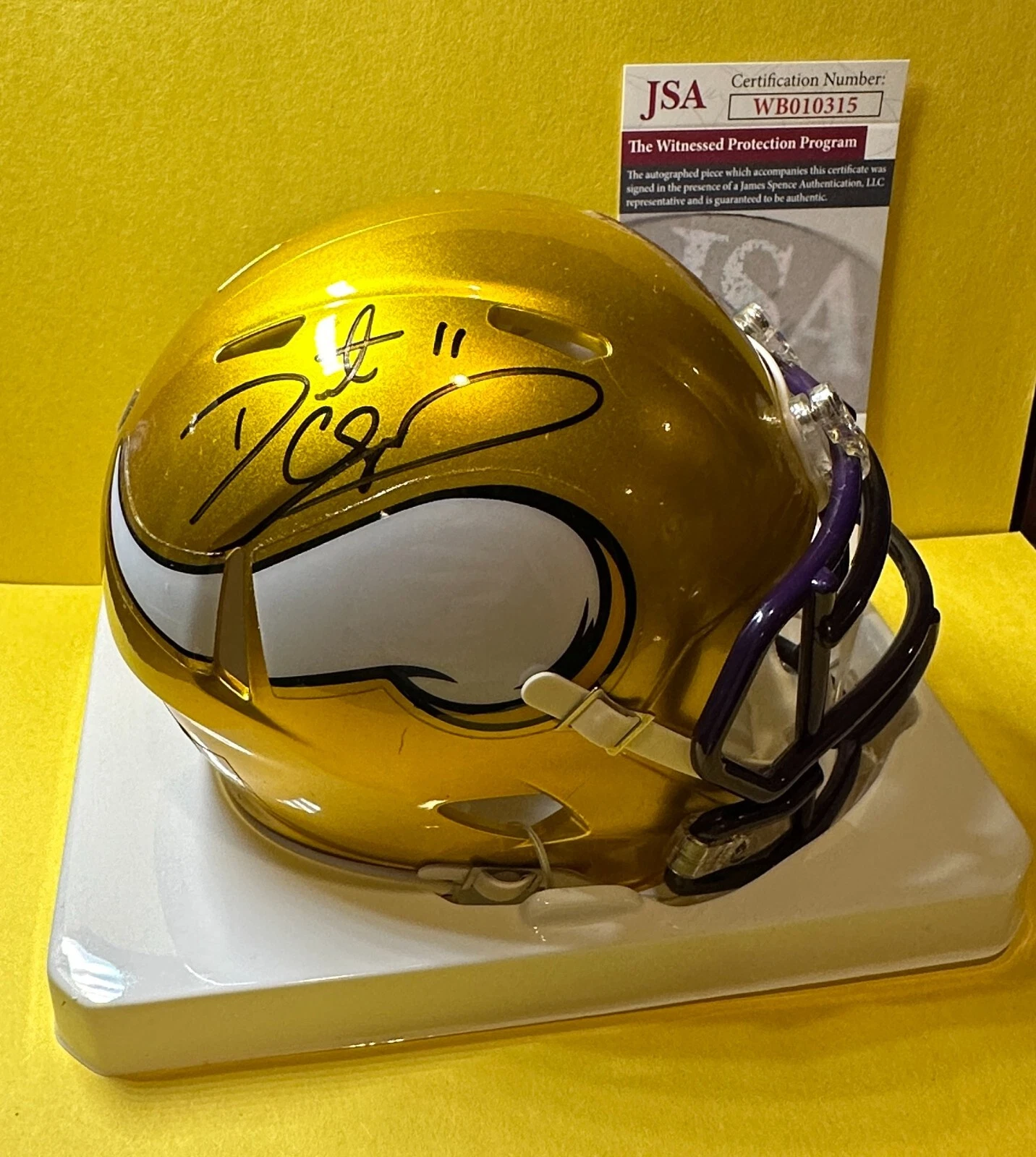 DAUNTE CULPEPPER MINNESOTA VIKINGS SIGNED AUTOGRAPHED FLASH MINI HELMET JSA