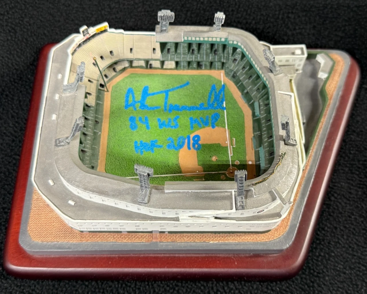 Alan Trammell Signed Inscribed Replica Detroit Tigers Tiger Stadium JSA COA