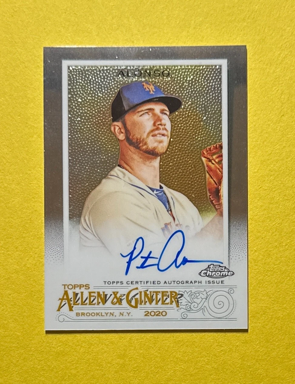 2020 TOPPS ALLEN AND GINTER CHROME PETE ALONSO AUTOGRAPH #ACG-PA METS