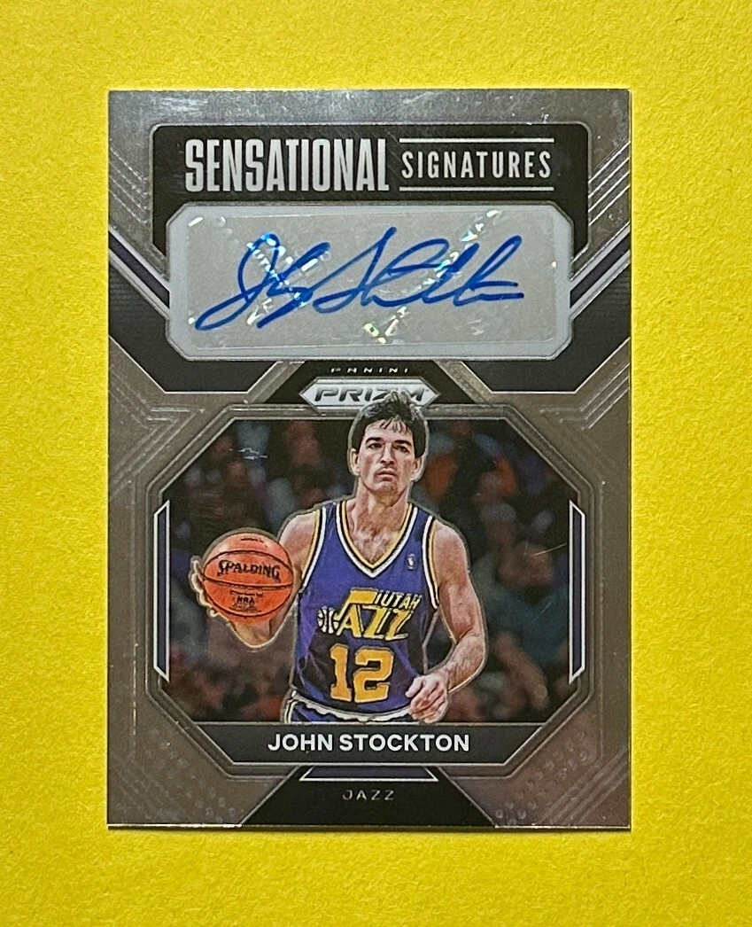 2022-3 PANINI PRIZM JOHN STOCKTON SENSATIONAL SIGNATURES AUTOGRAPH #SS-JS JAZZ