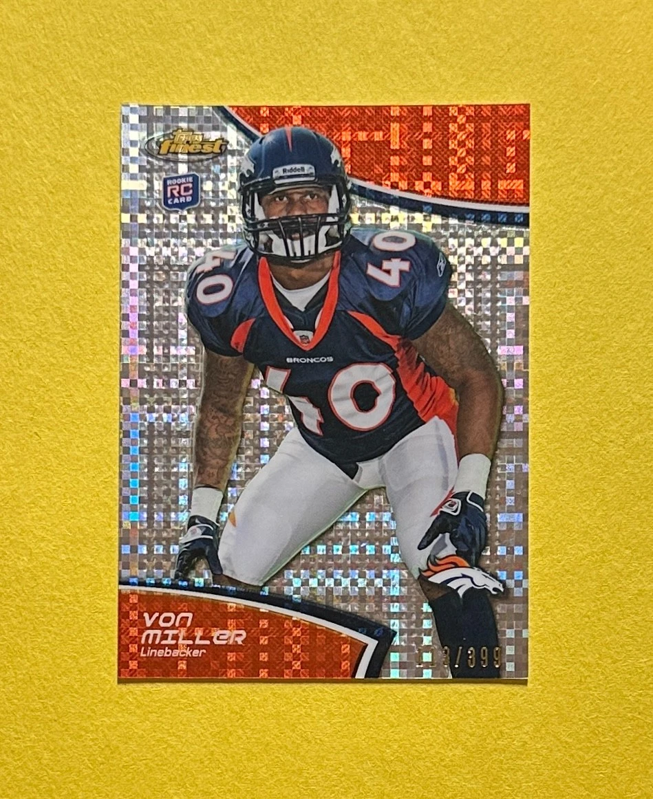 2011 TOPPS FINEST VON MILLER X FRACTOR /399 #28 BRONCOS ROOKIE CARD