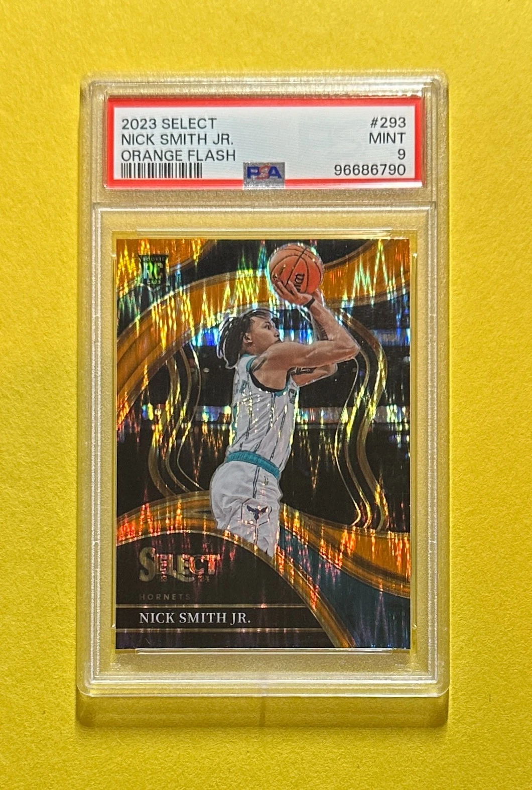 2023 PANINI SELECT NICK SMITH JR. ORANGE FLASH SP #293 PSA MINT 9 HORNETS