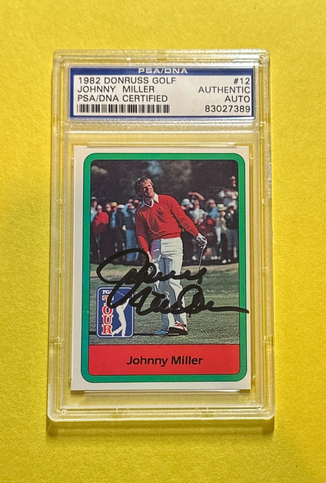 1982 DONRUSS GOLF JOHNNY MILLER PSA/DNA AUTHENTIC SIGNED AUTO CARD #12