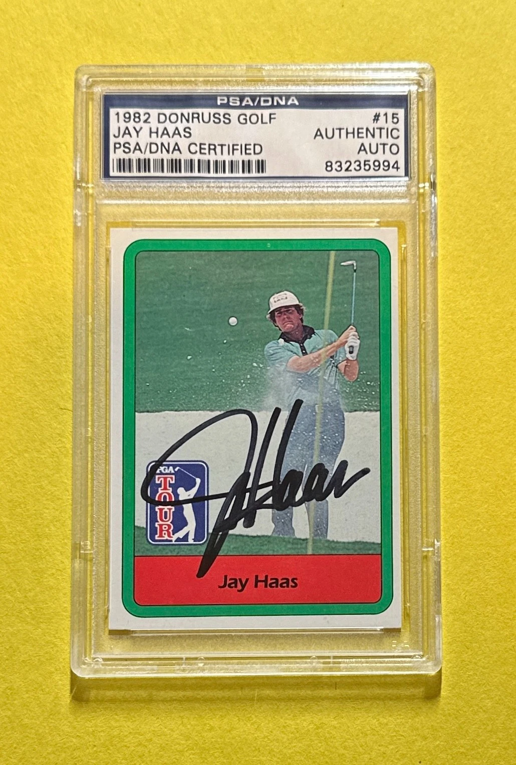 1982 DONRUSS GOLF JAY HAAS PSA/DNA AUTHENTIC SIGNED AUTO CARD #15