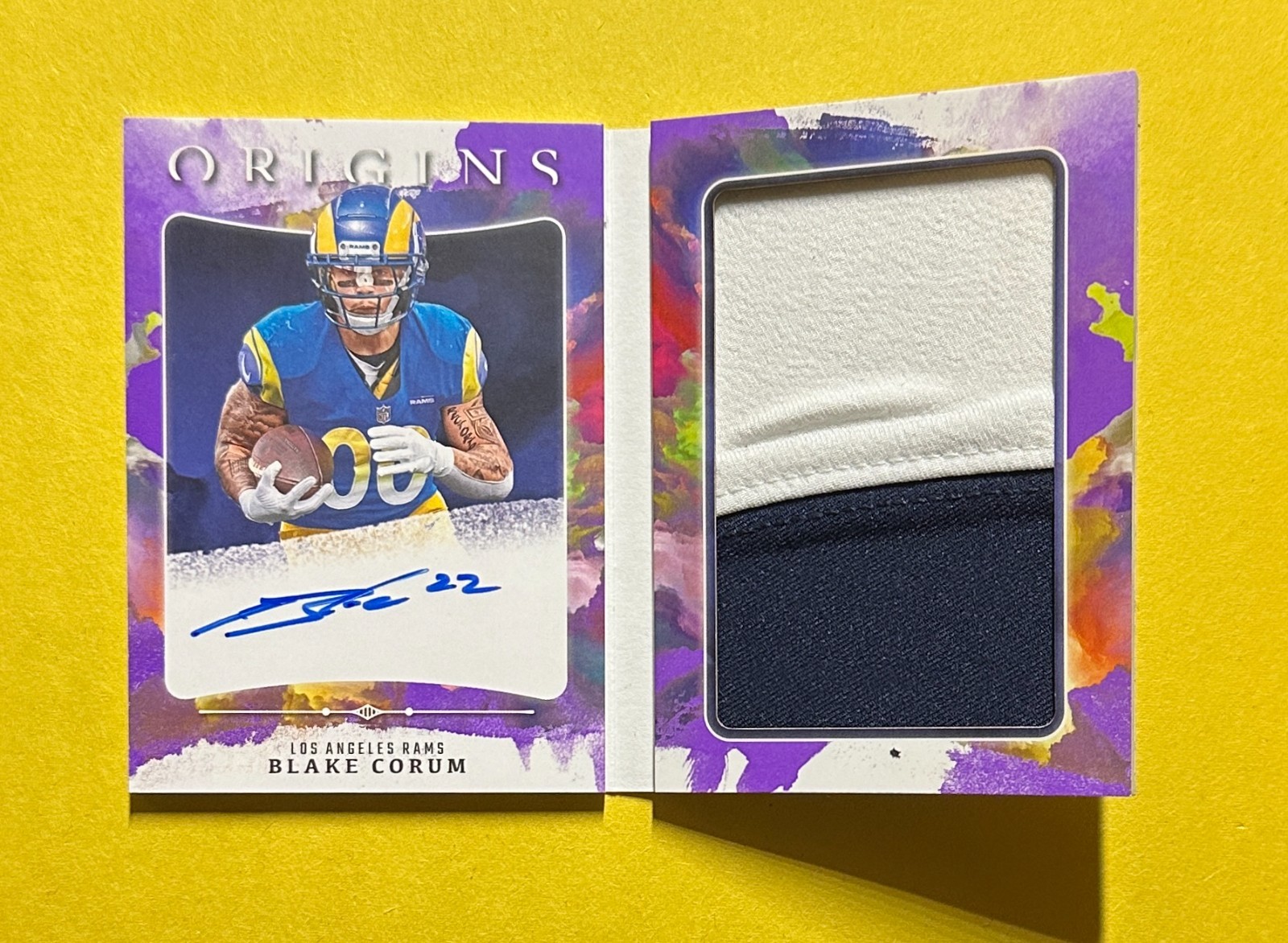 2024 PANINI ORIGINS BLAKE CORUM BOOKLET RPA /8 #RBO-BCO RAMS