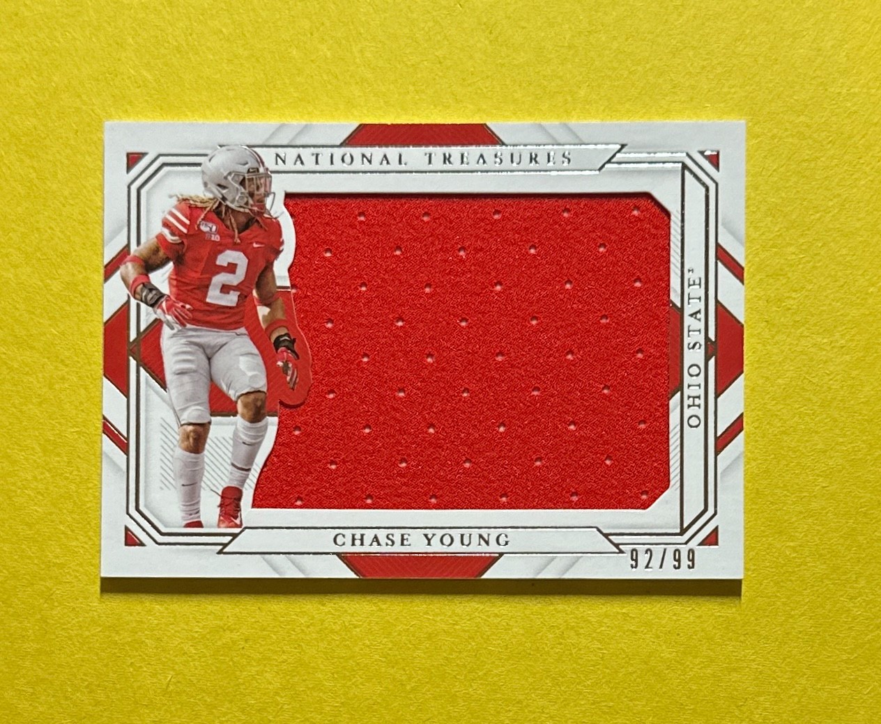 2021 PANINI NATIONAL TREASURES COLLEGIATE CHASE YOUNG JUMBO RELIC /99 #SL-CY