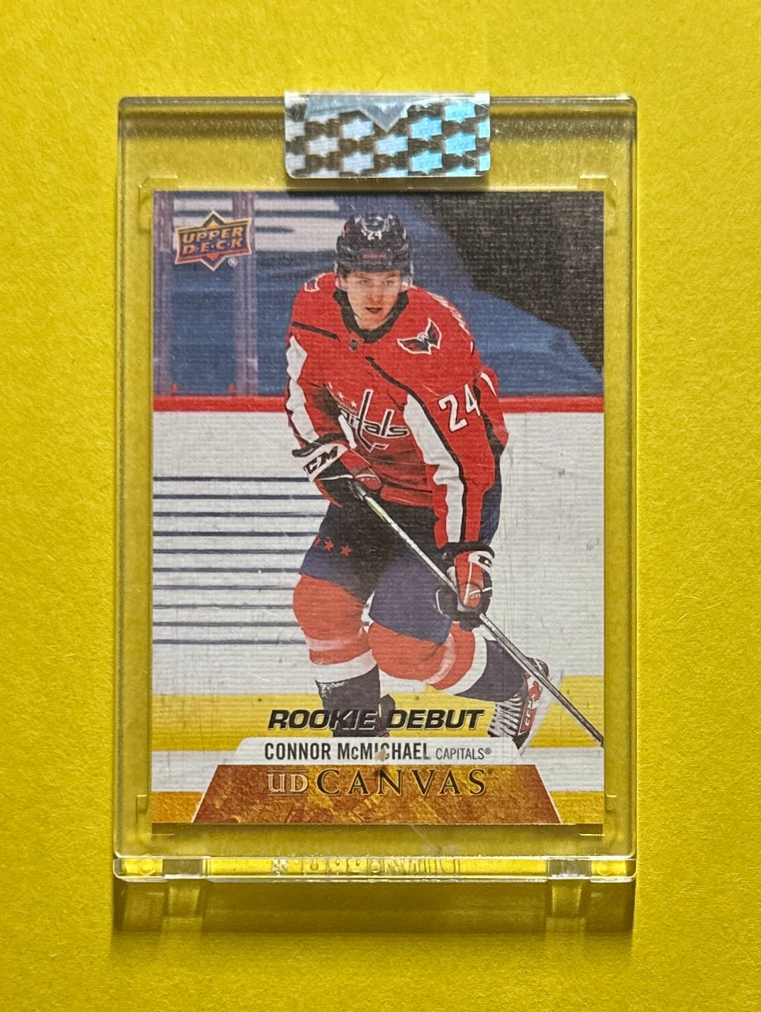 2020-21 UPPER DECK CLEAR CUT HOCKEY CONNOR MCMICHAEL ROOKIE DEBUT CANVAS #CD-CM