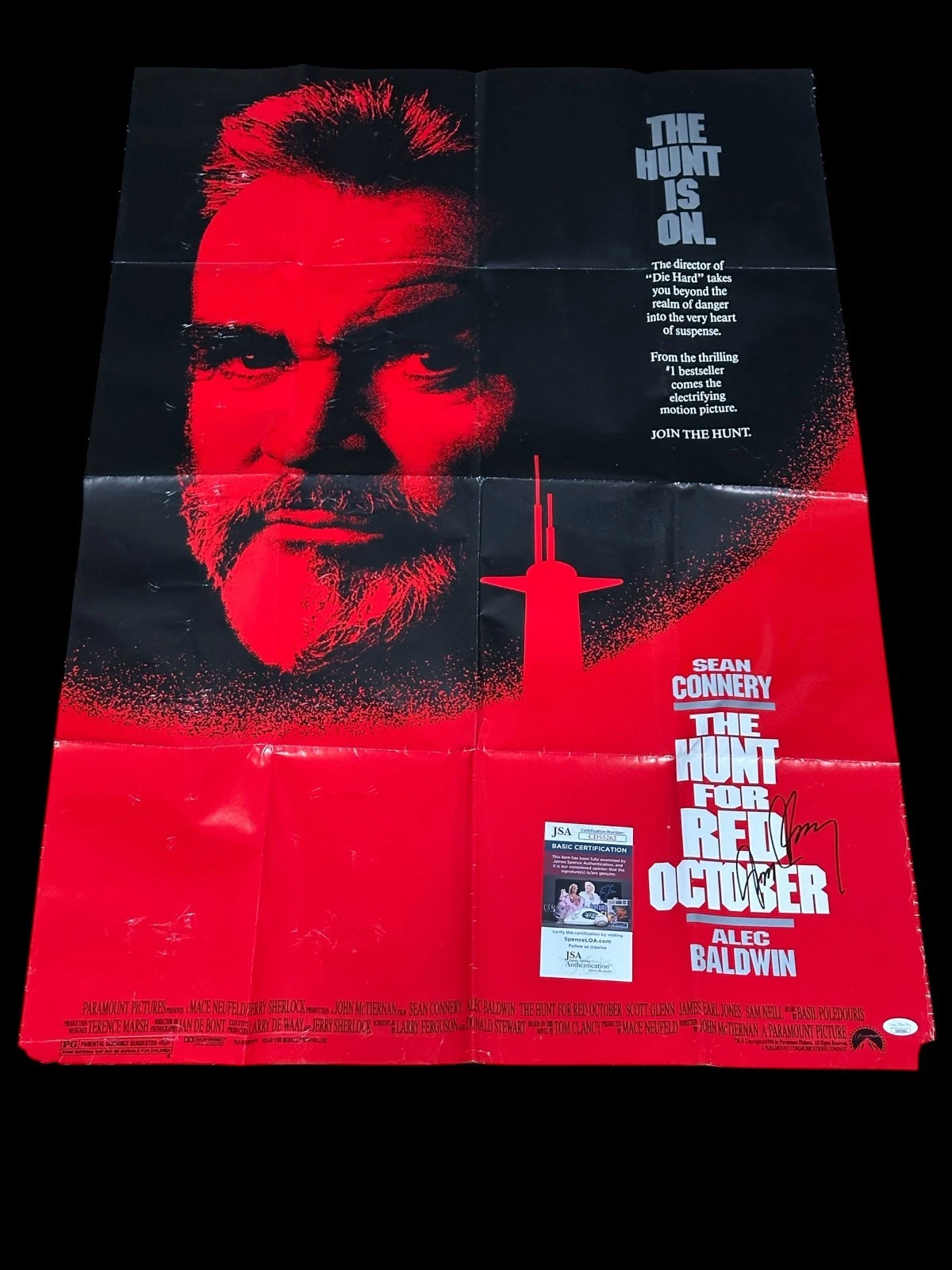 Tom Clancy The Hunt For Red October Signed Autograph 27x41 Movie Poster JSA