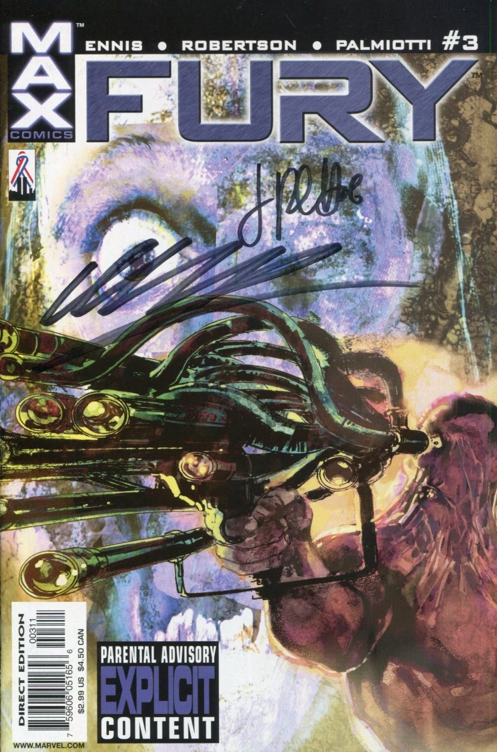 Garth Ennis Jimmy Palmiotti Signed Autograph Fury Nick Max #3 Comic Book