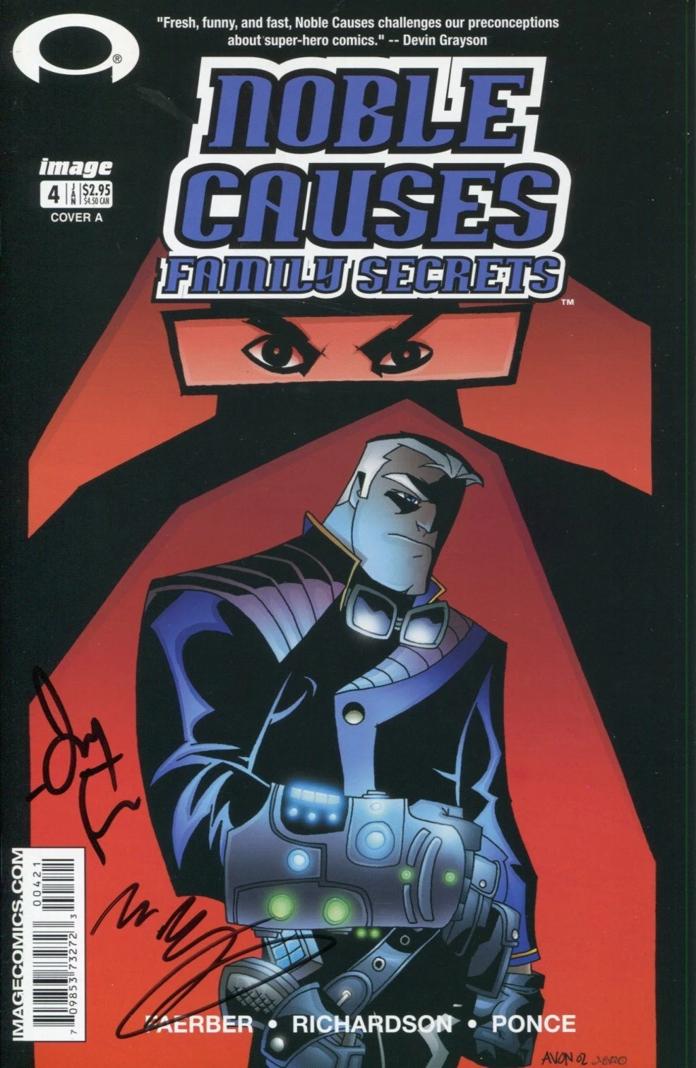 Jay Faerber Ian Richardson Signed Autogra Noble Causes Family Secrets Comic Book