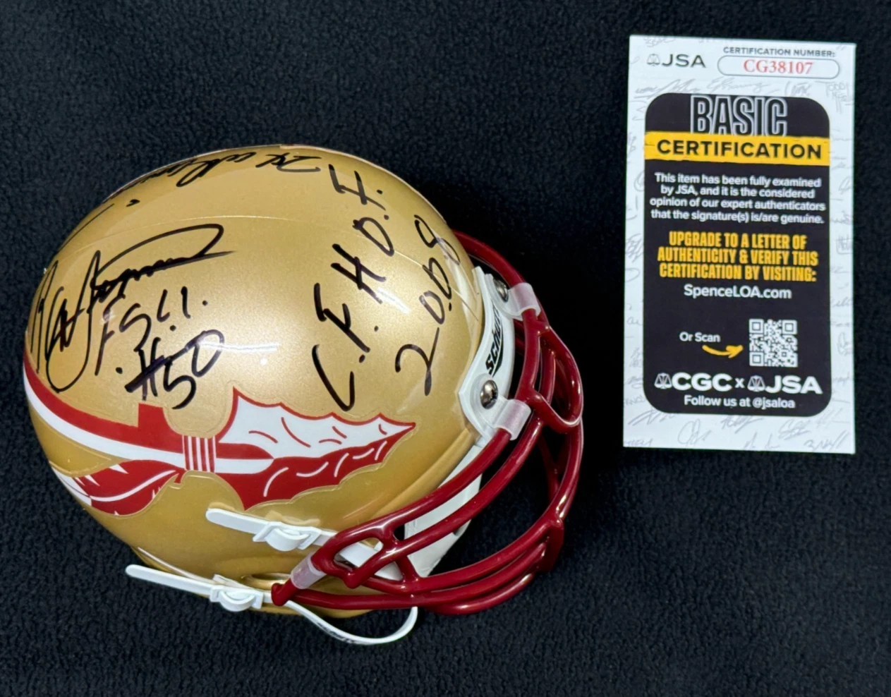 Ron Simmons Signed Multi Inscribed Florida State Seminoles Mini Helmet JSA WWE