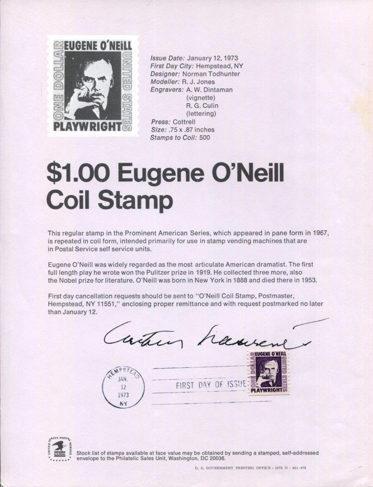 Arthur Laurents West Side Story Gypsy Rope Author Signed Autograph FDC Sheet