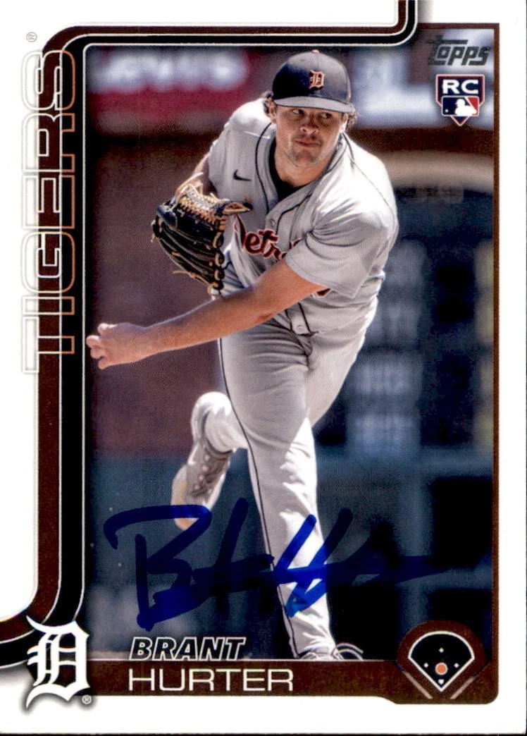 Brant Hurter Signed 2025 Topps Rookie Card #348 Detroit Tigers
