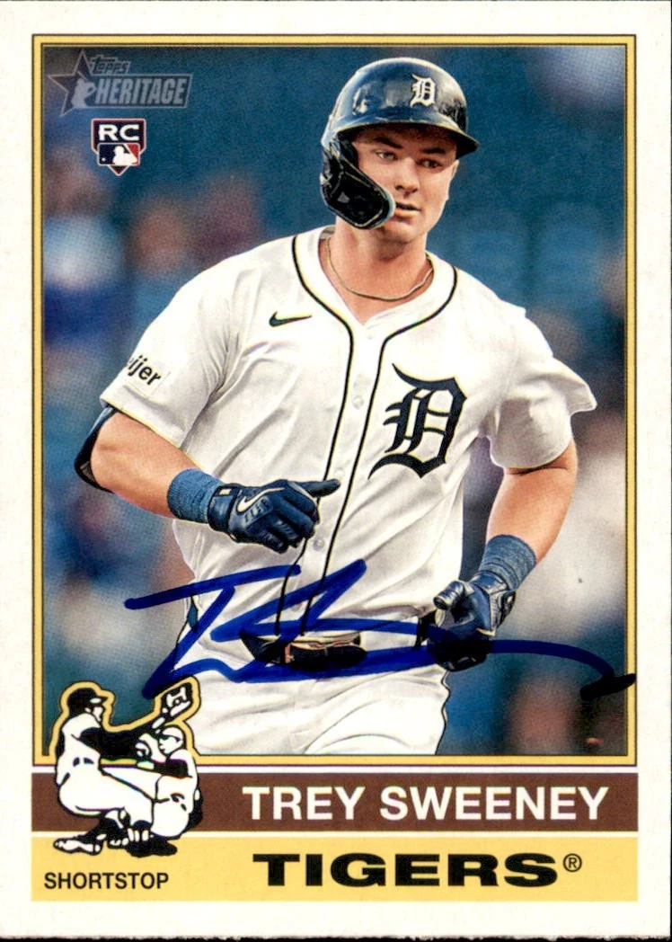 Trey Sweeney Signed 2025 Topps Heritage Rookie Card #432 Detroit Tigers