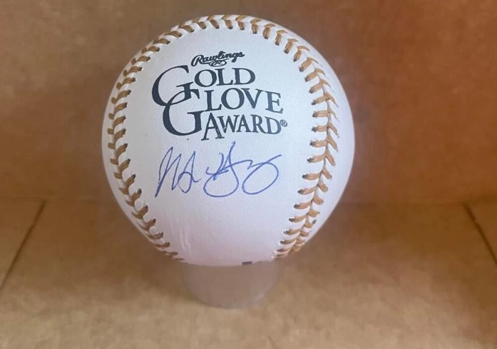 MICHAEL YOUNG RANGERS SIGNED AUTOGRAPHED GOLD GLOVE BASEBALL BECKETT AUTH