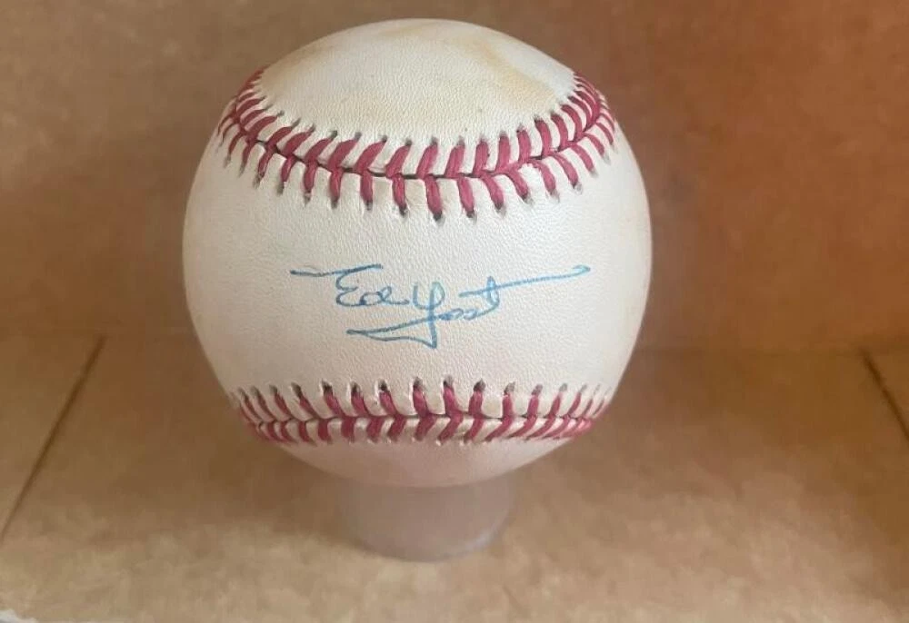 EDDIE YOST SENATORS/RED SOX SIGNED AUTOGRAPHED A.L. BASEBALL BECKETT AUTH