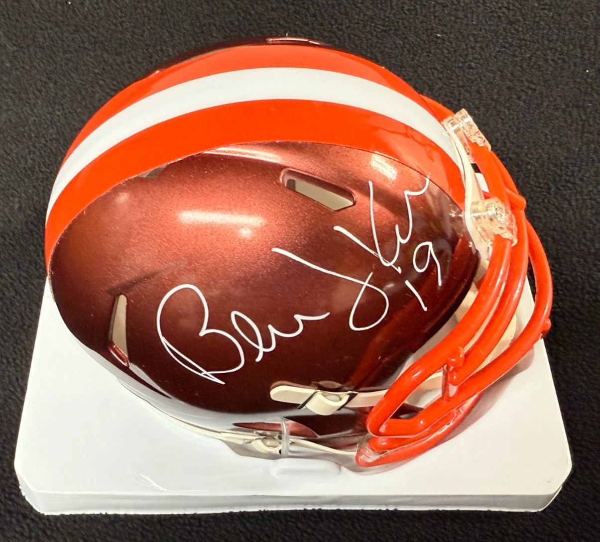 Bernie Kosar Signed Cleveland Browns Flash Mini Helmet JSA COA