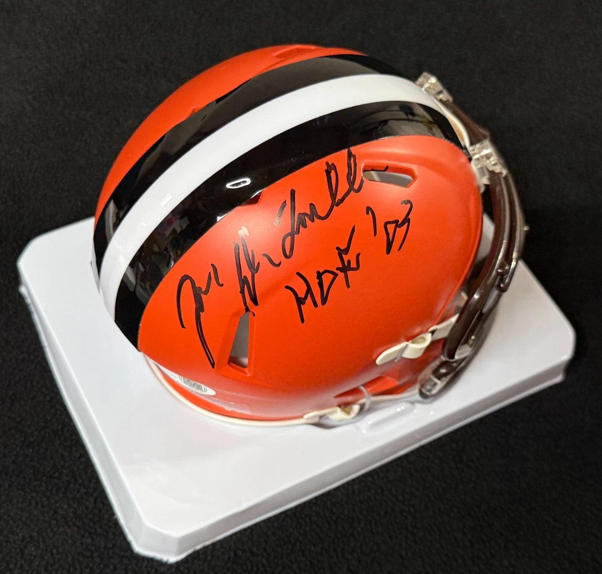 Joe DeLamielleure Signed & Inscribed Cleveland Browns Mini Helmet JSA COA