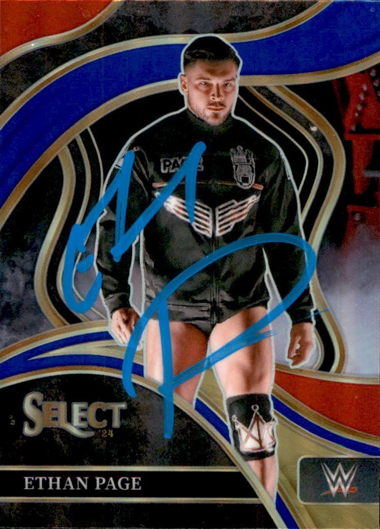 ETHAN PAGE SIGNED 2024 PANINI PRIZM WWE NXT RINGSIDE SILVER RETAIL CARD #300 COLLECTIBLE MEMORABILIA