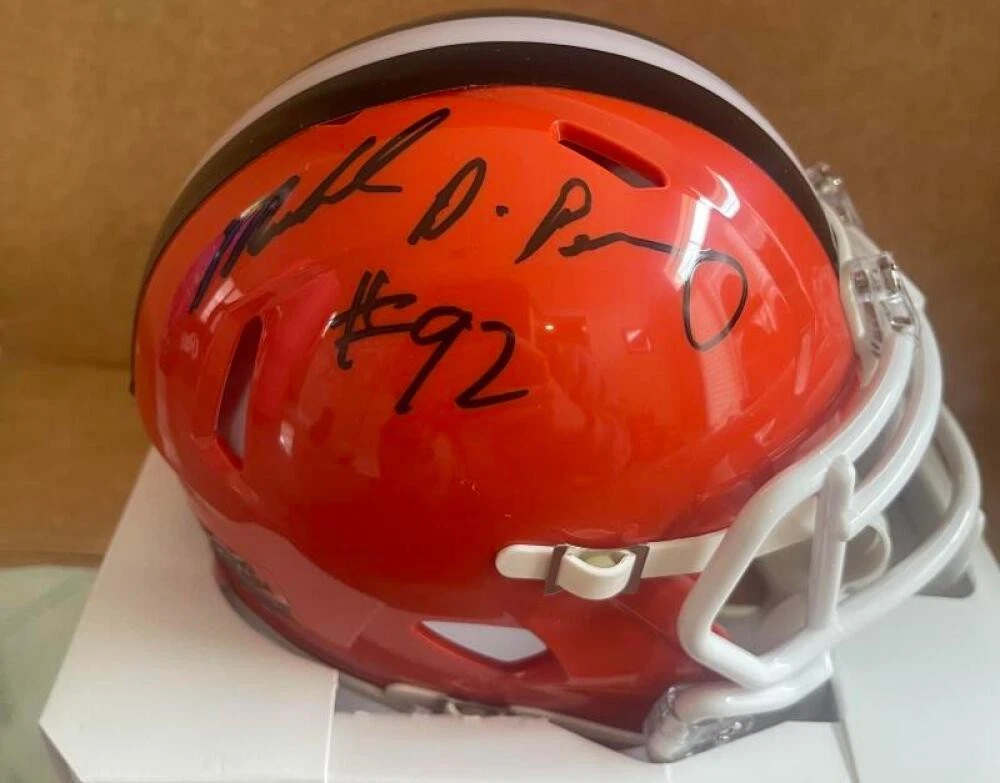 MICHAEL DEAN PERRY BROWNS SIGNED AUTOGRAPHED MINI HELMET W/COA