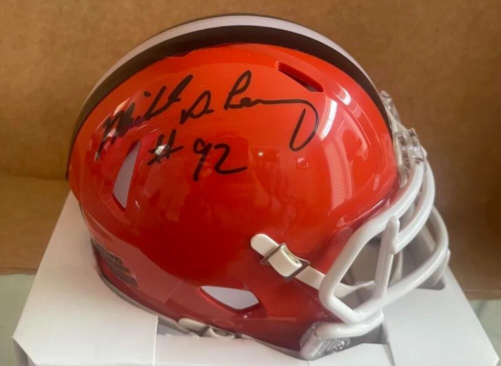 MICHAEL DEAN PERRY BROWNS SIGNED AUTOGRAPHED MINI HELMET W/COA