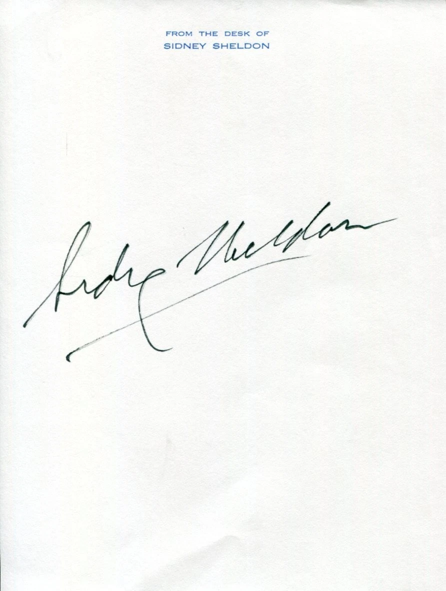 Sidney Sheldon Famous Author Oscar Winner Movie & TV Writer Signed Autograph