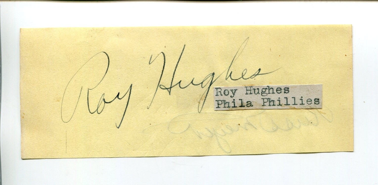 Roy Hughes 1945 Chicago Cubs Russ Meyer 1955 Brooklyn Dodgers Signed Autograph