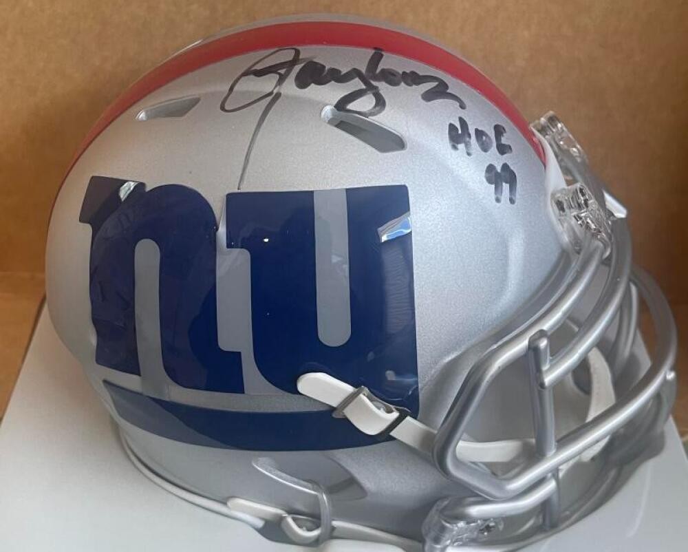 LAWRENCE TAYLOR HOF 99 GIANTS SIGNED RARE AMP MINI HELMET JSA
