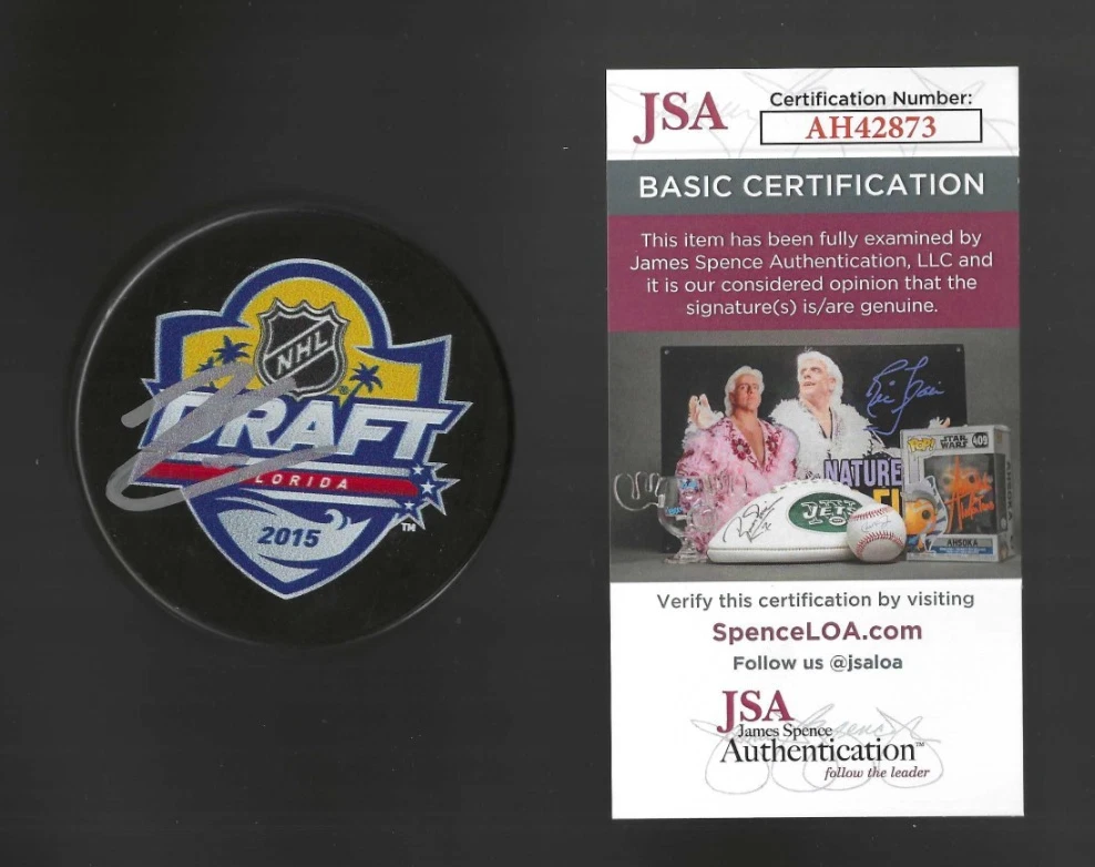 Kyle Connor Signed Winnipeg Jets 2015 Draft Puck JSA COA