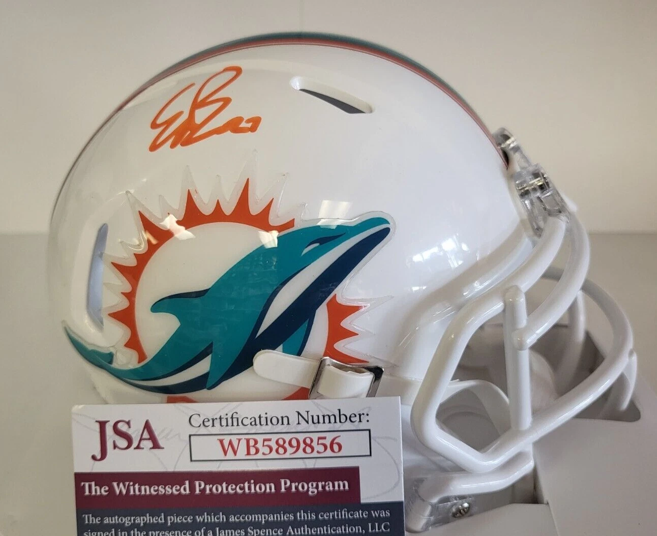 ETHAN BONNER MIAMI DOLPHINS SIGNED AUTOGRAPHED RIDDELL MINI HELMET JSA COA