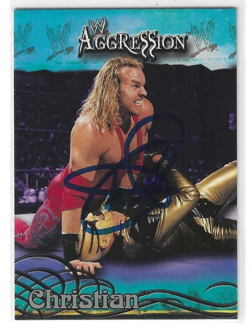 Christian Signed 2003 Fleer WWE Aggression Card #9
