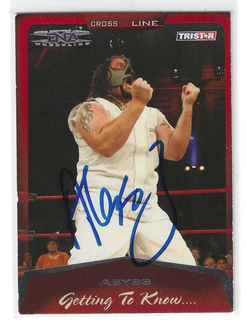 ABYSS SIGNED 2008 TRISTAR TNA CARD #32 COLLECTIBLE MEMORABILIA