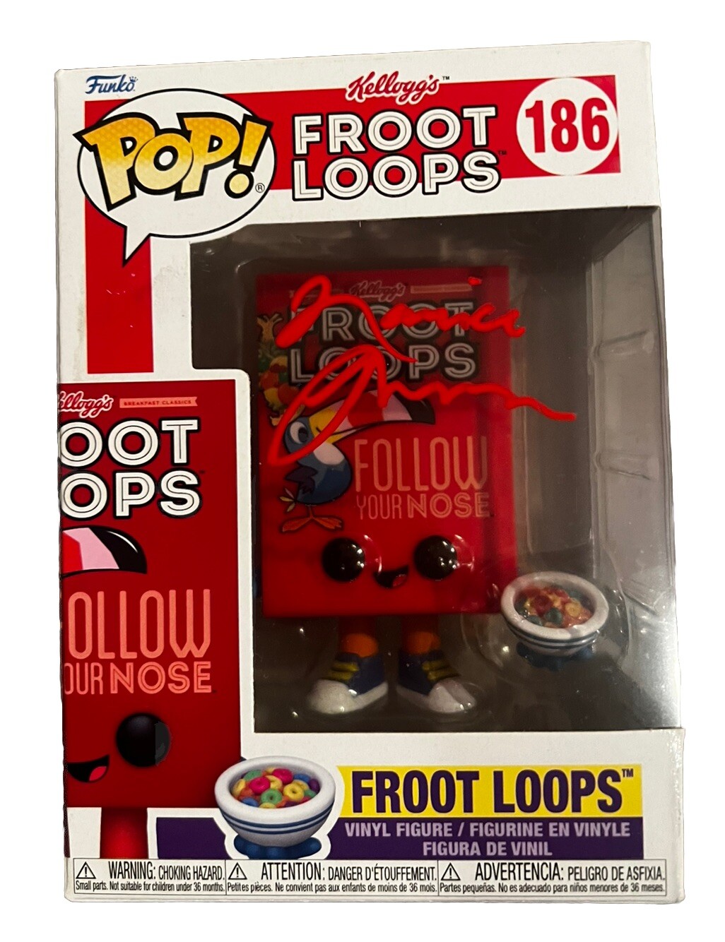 MAURICE LAMARCHE signed (FROOT LOOPS) Funko Pop #186 Beckett BAS BP59501
