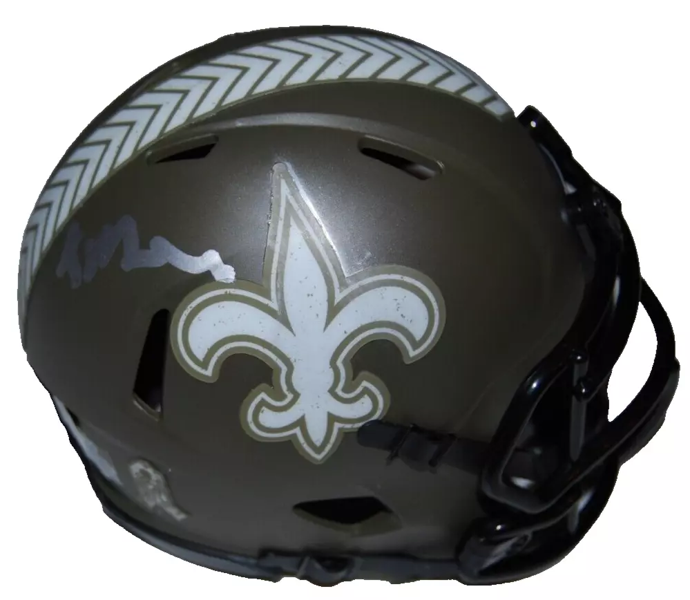KELLEN MOORE signed (NEW ORLEANS SAINTS) mini football helmet BECKETT BR32650