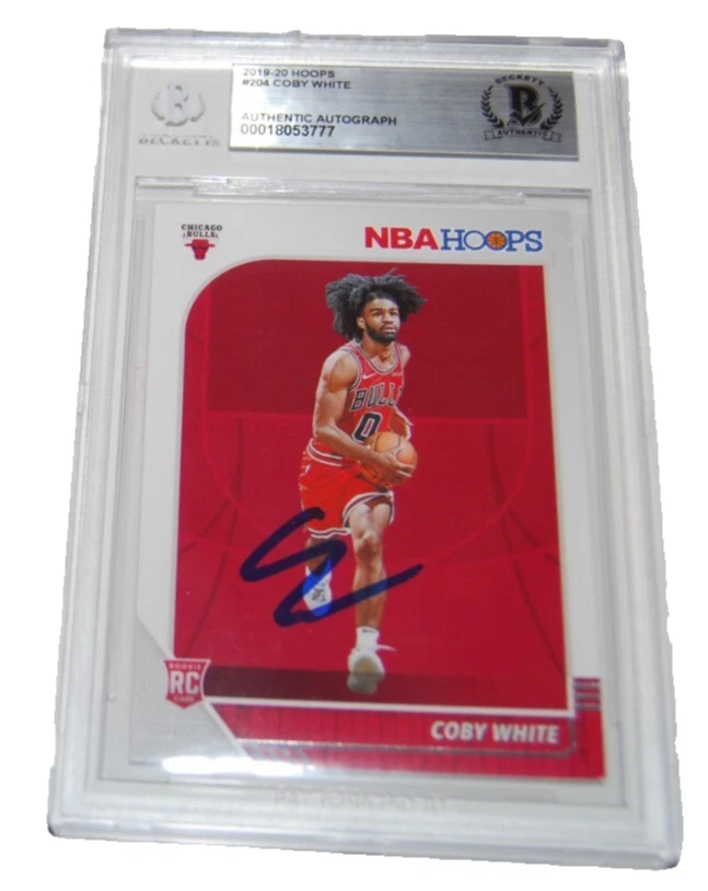COBY WHITE signed (CHICAGO BULLS) 2019-20 HOOPS Rookie card BECKETT 00018053777