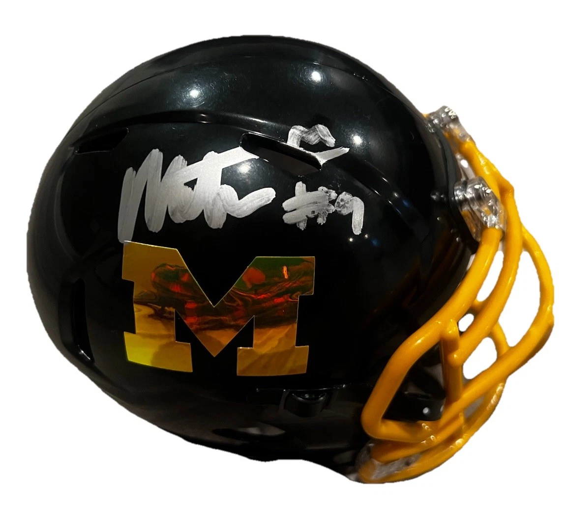 NATE MARSHALL signed (MICHIGAN WOLVERINES) mini football helmet PSA/DNA AO79843