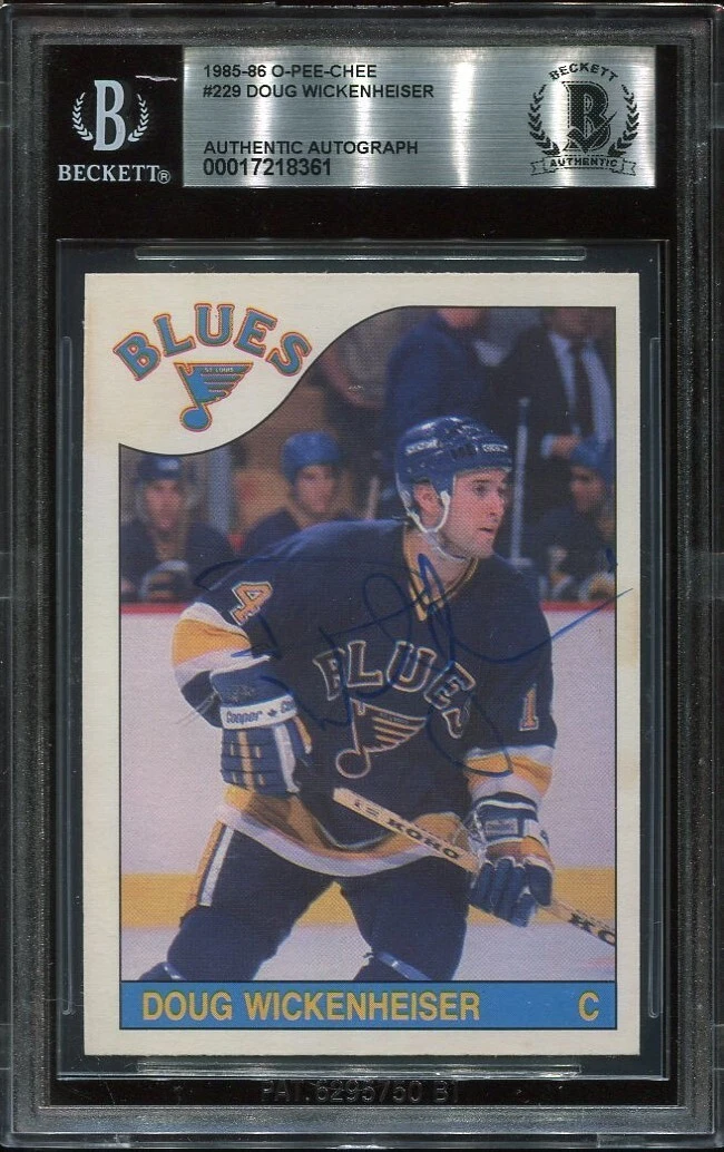ST. LOUIS BLUES DOUG WICKENHEISER signed autographed 1985 OPC CARD BECKETT (BAS)