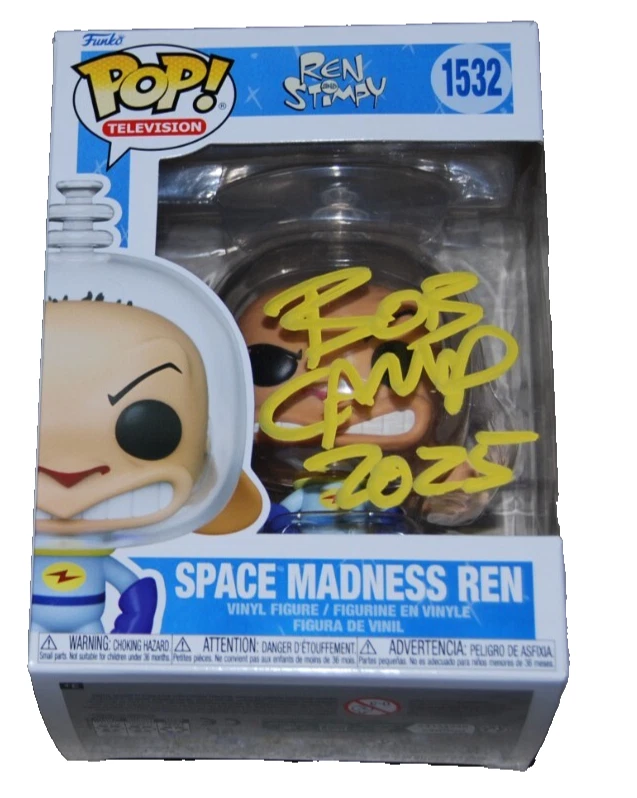 BOB CAMP signed (REN & STIMPY) Space Madness Ren Funko pop #1532 BECKETT BS38064